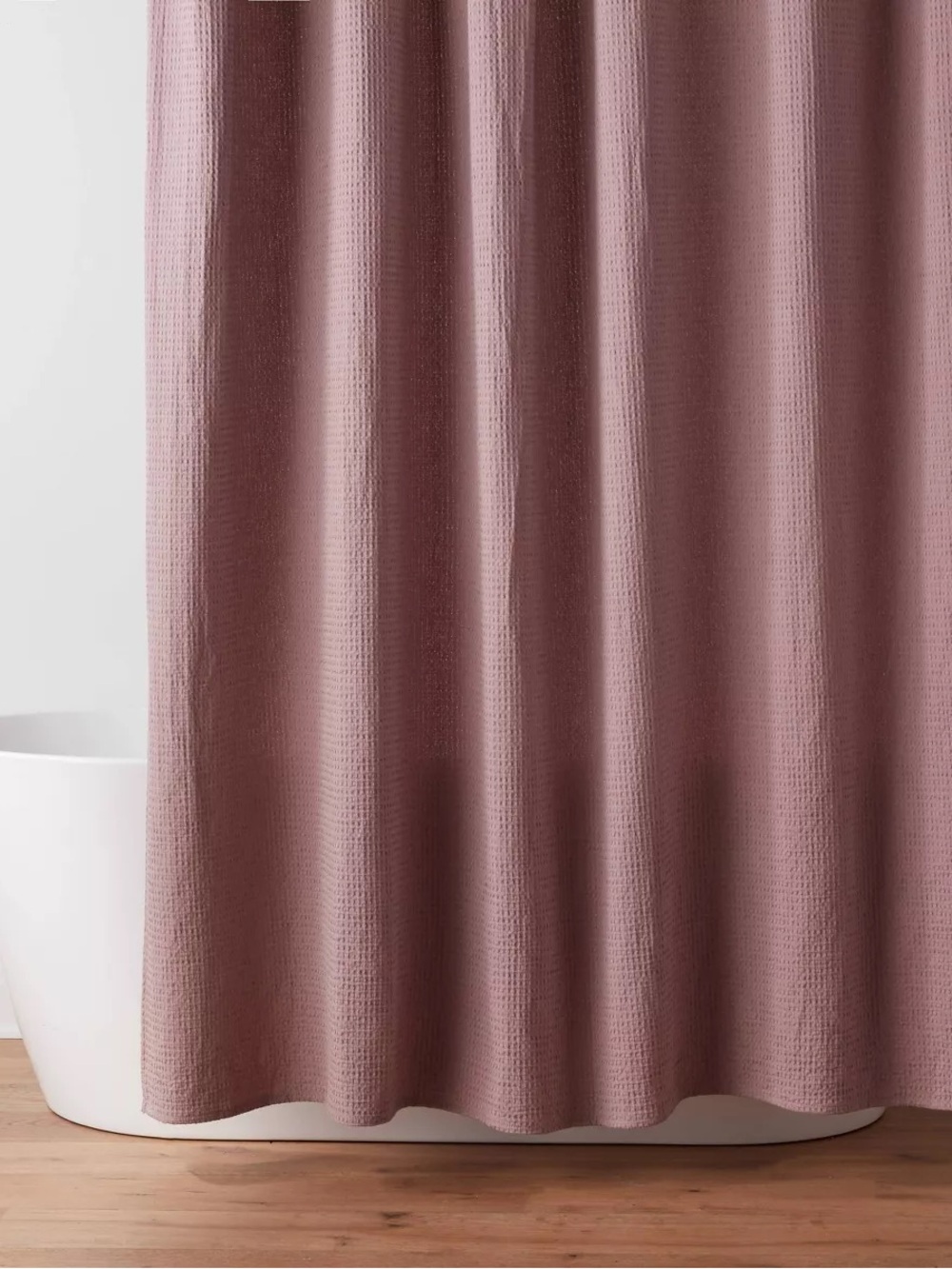 Threshold Waffle Weave Shower Curtain in Ash Rose